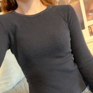 2000s Navy blue long sleeve thermal top Size M. Good...